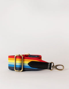 Rainbow Webbing Strap Black Classic Leather