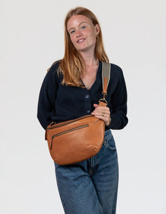 Drew Bum Bag Maxi Brown Soft Grain Leather