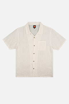 Men's San Miguel Linen Short Sleeve Camp Shirt Foam White