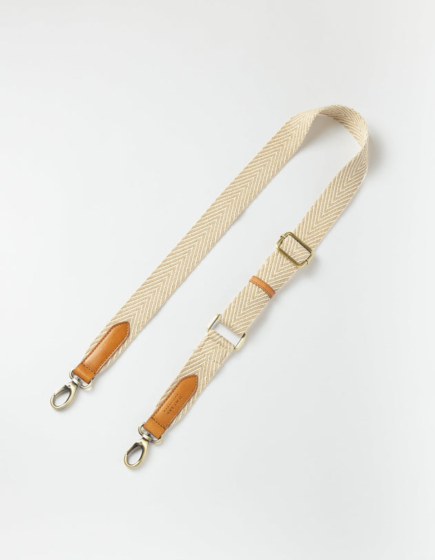 Herringbone Tasriem Zand & Cognac