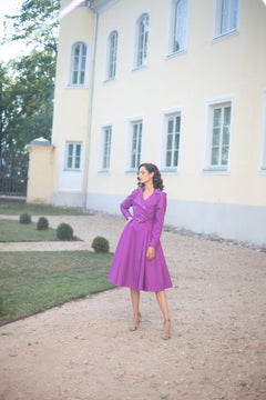 Double Breasted Trench Coat Fuchsia