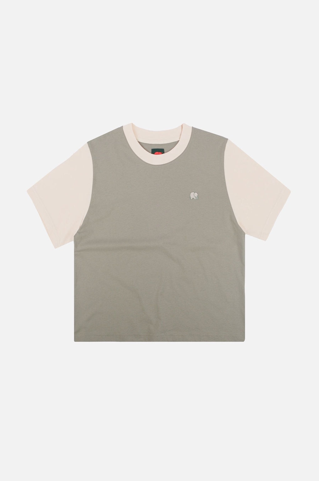 Dames Color Block T-shirt Iron Veil Grey