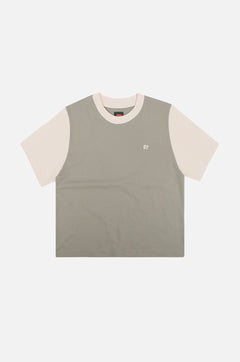 Dames Color Block T-shirt Iron Veil Grey