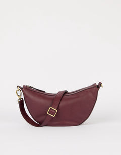 Leo Twisted Handle Bag Soft Grain Leather Dark Cherry