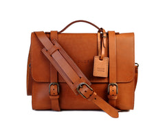 Leather Briefcase Mod 125 Cuoio Brown