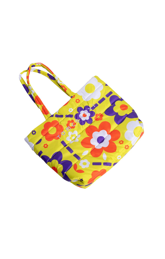 Agape Puffer Beach Bag Space Flowers