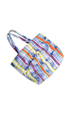 Agape Puffer Beach Bag Stripes