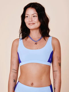Agung Colorblock Sporty Bikini Top Clear/Cartel Blue