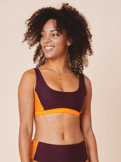 Agung Colorblock Sporty Bikini Top Deep/Flame