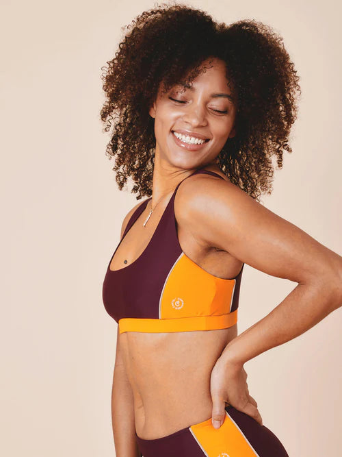 Agung Colorblock Sporty Bikini Top Deep/Flame