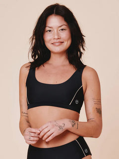 Agung Colorblock Sporty Bikini Top Nero