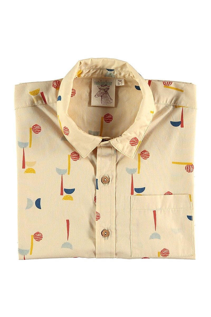 Kid's Poplin Shirt Abstract Print
