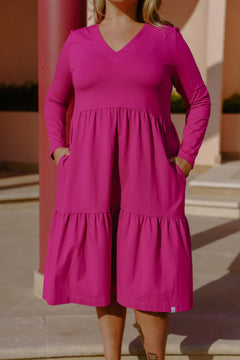 Amélie Layered Dress Festival Fuchsia