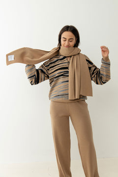 Via Merino Wool Scarf Beige