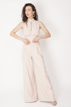 Coco Wide Leg Trousers Beige