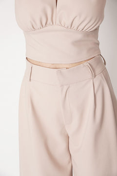 Coco Wide Leg Trousers Beige