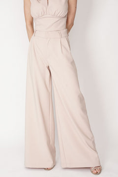 Coco Wide Leg Trousers Beige