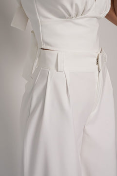 Coco Wide Leg Trousers White