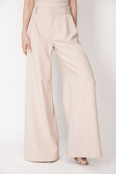 Coco Wide Leg Trousers Beige