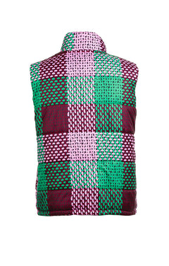 Aspen Puffer Vest Checked Green