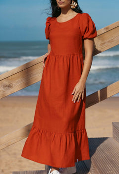 Astrid Dress Burnt Orange - IVALO.COM