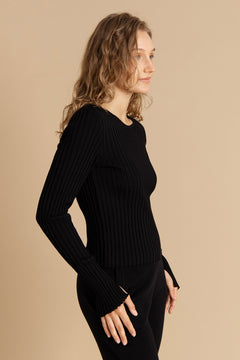 Brera Merino Long-Sleeve Top Black