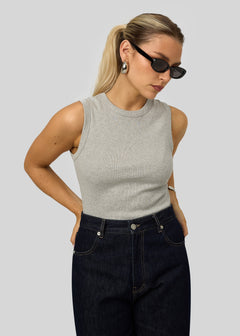 Kurt High-Neck Tank Top Grey