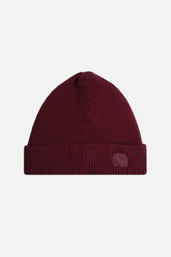 Safor Rib Knit Muts Burgundy Red