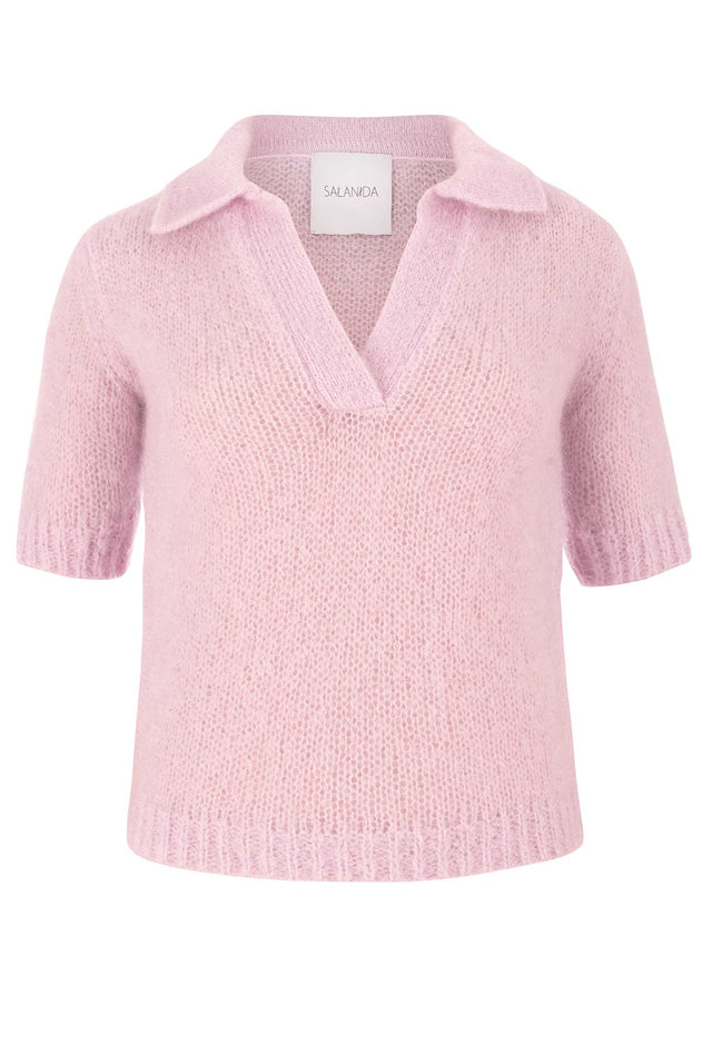 Melody Mohair Polo Top Pink