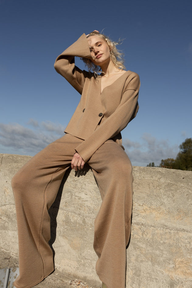 Bene Merino Wide Pants Beige