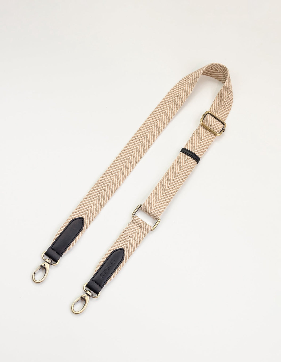 Herringbone Tasriem Zand & Zwart, Vegan Uppeal™