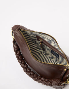 Leo Twisted Handle Tas Chocoladebruin