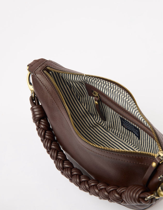 Leo Twisted Handle Tas Chocoladebruin