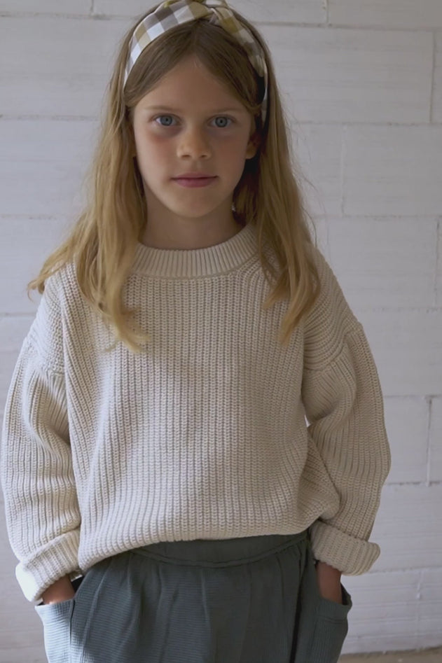 Kid's Golaf Knitted Sweater Beige
