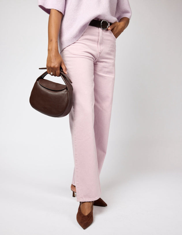 Coco Croissant Tas Chocoladebruin, Soft Grain leer