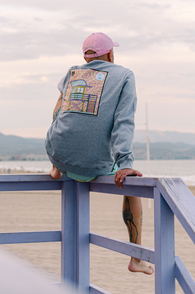 Heren Antonyo Marest x Trendsplant Art Hut Sweater Sport Grey
