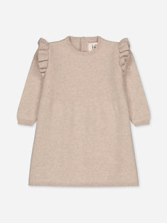 Baby's Ruffled Cashmere Dress Beige