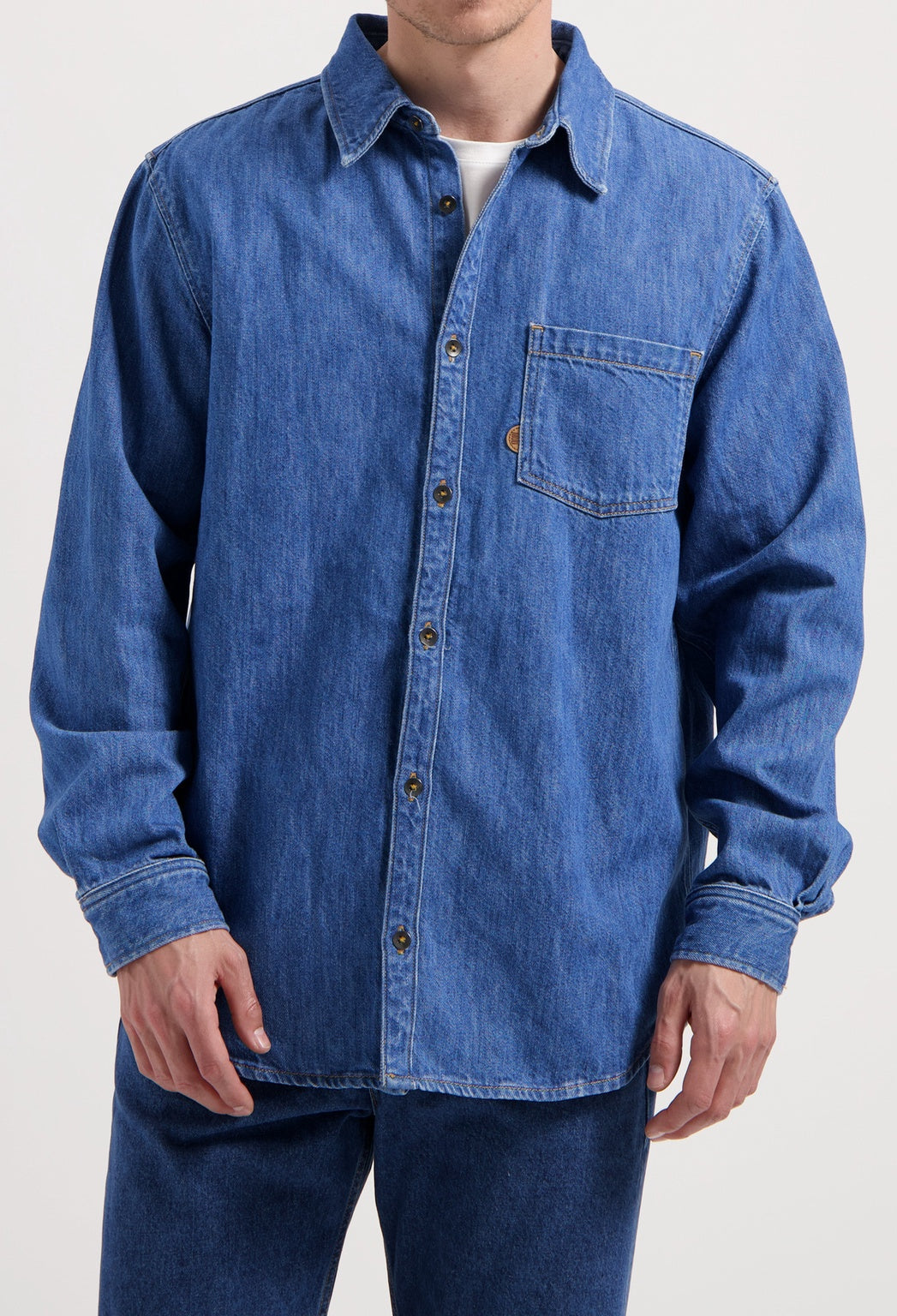 Chris Denim overhemd Medium Stone