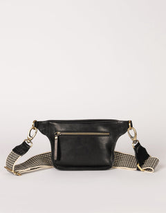 Beck's Bum Bag Black Checkered Stromboli Leather