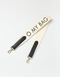Shoulder Canvas Logo Tasriem Wit & Zwart
