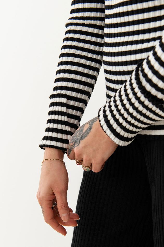 Brera Rib Longsleeve Top Zwart