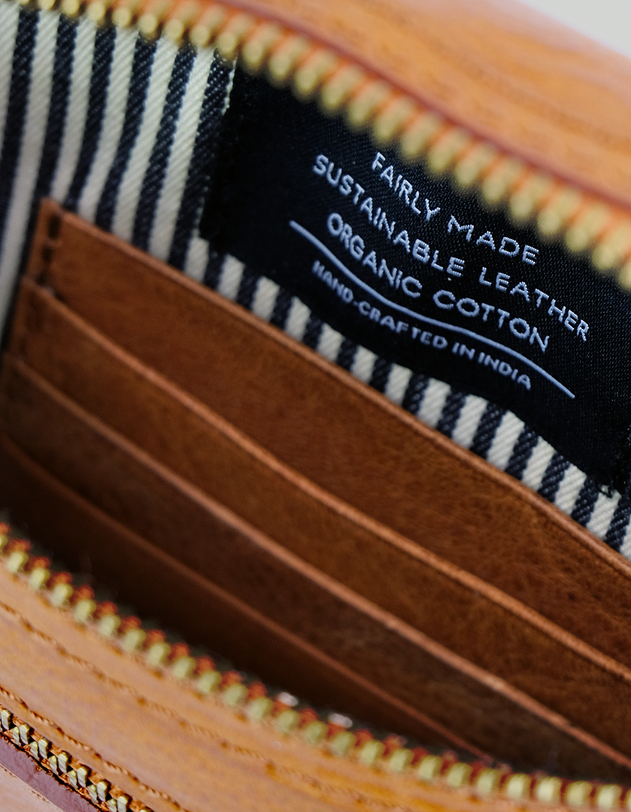 Beck's Bum Bag Checkered Stromboli Leather Cognac