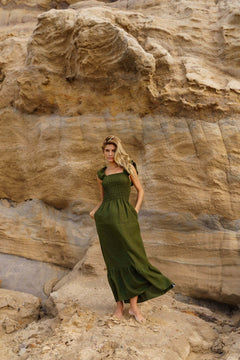 Bianca Dress Olive Green - IVALO.COM