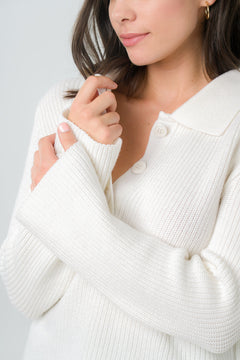 Torreya Knitted Sweater Ecru White