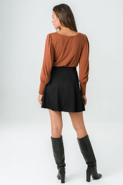 Parrotia Button-up Skirt Black