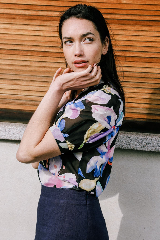 Magnolia Blouse Black Floral