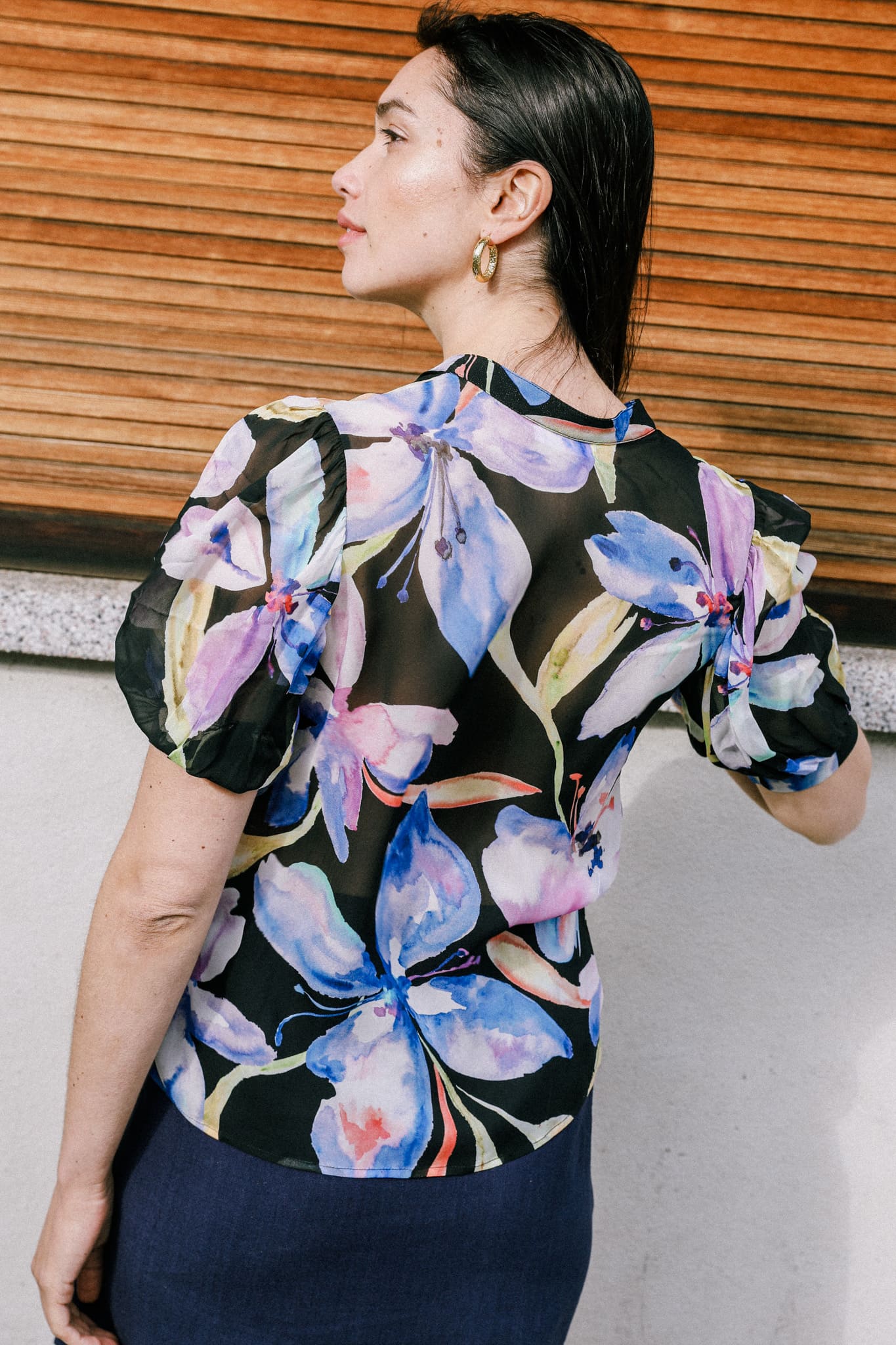 Magnolia Blouse Black Floral