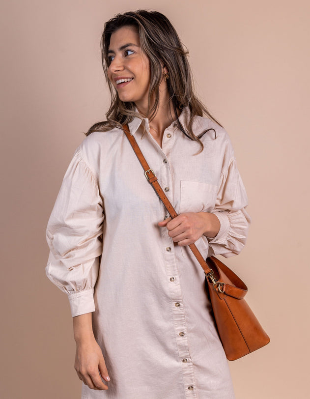 Bobbi Bucket Bag Maxi Classic Leather Cognac