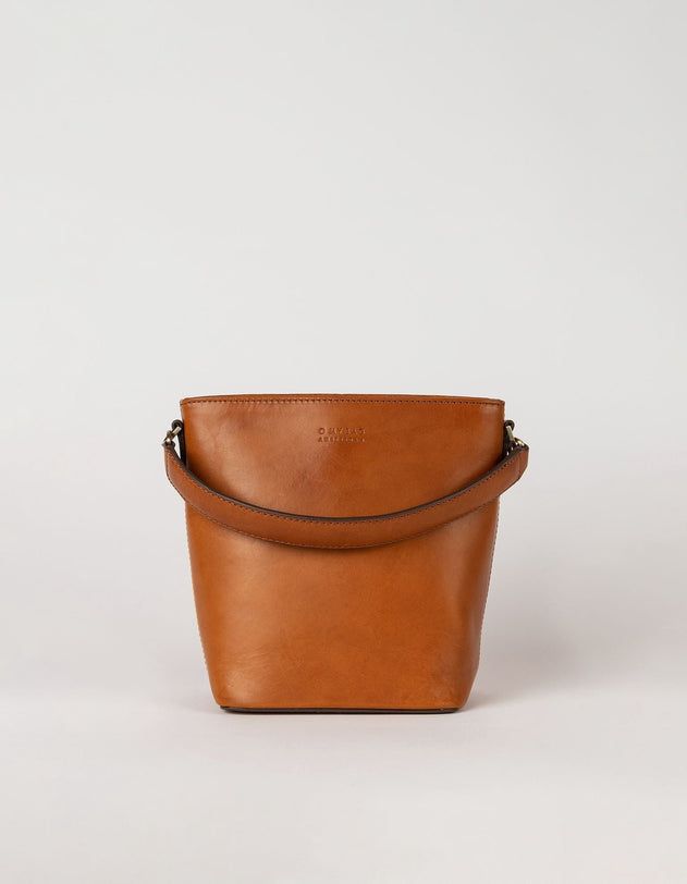 Bobbi Midi Bucket tas Cognac, Classic leer