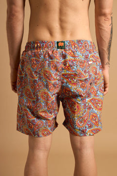 Caribbean Paisley Zwemshort Groen